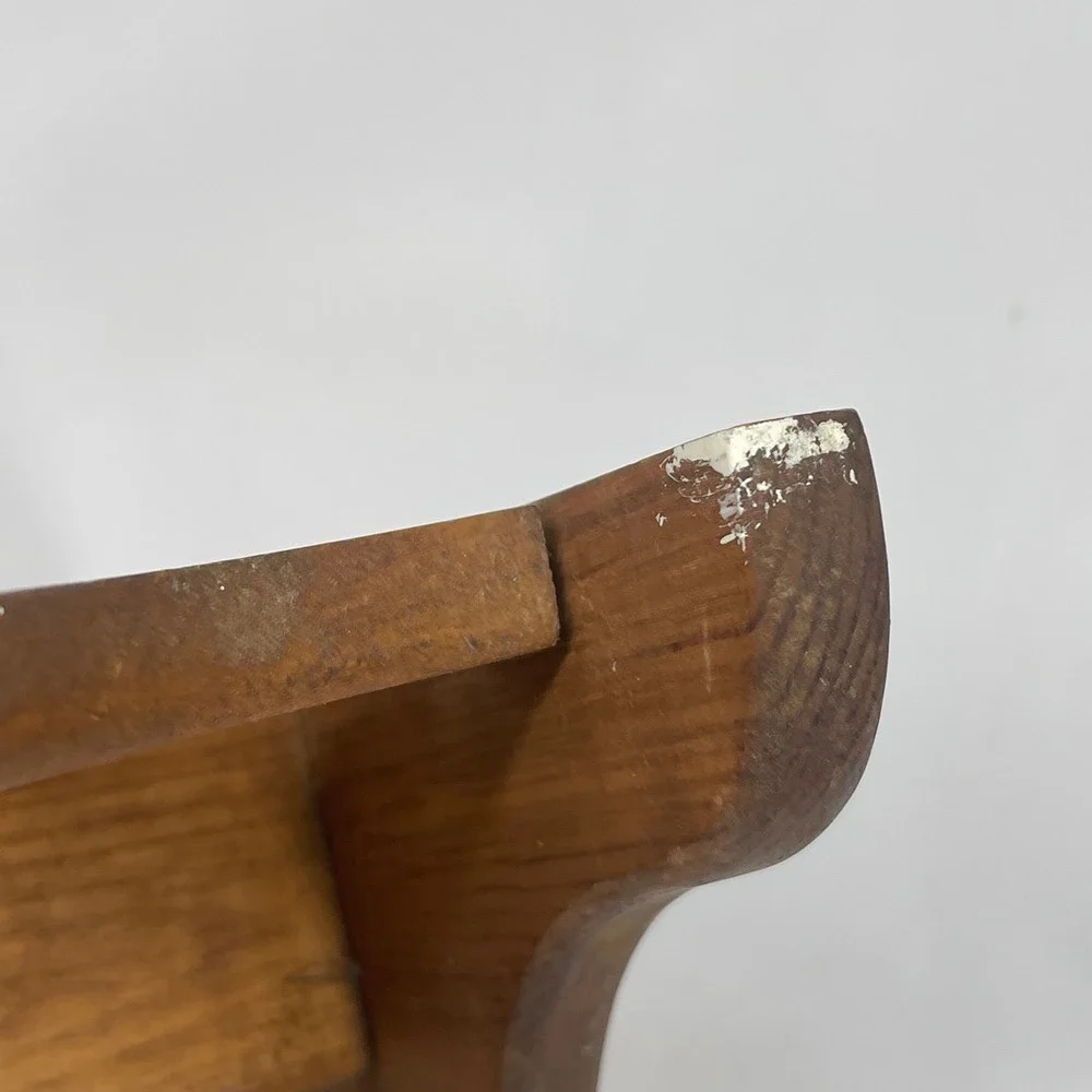 Vintage Wood Wall Shelf Spindle Rail Farmhouse Brown 11x11 Small Rack
